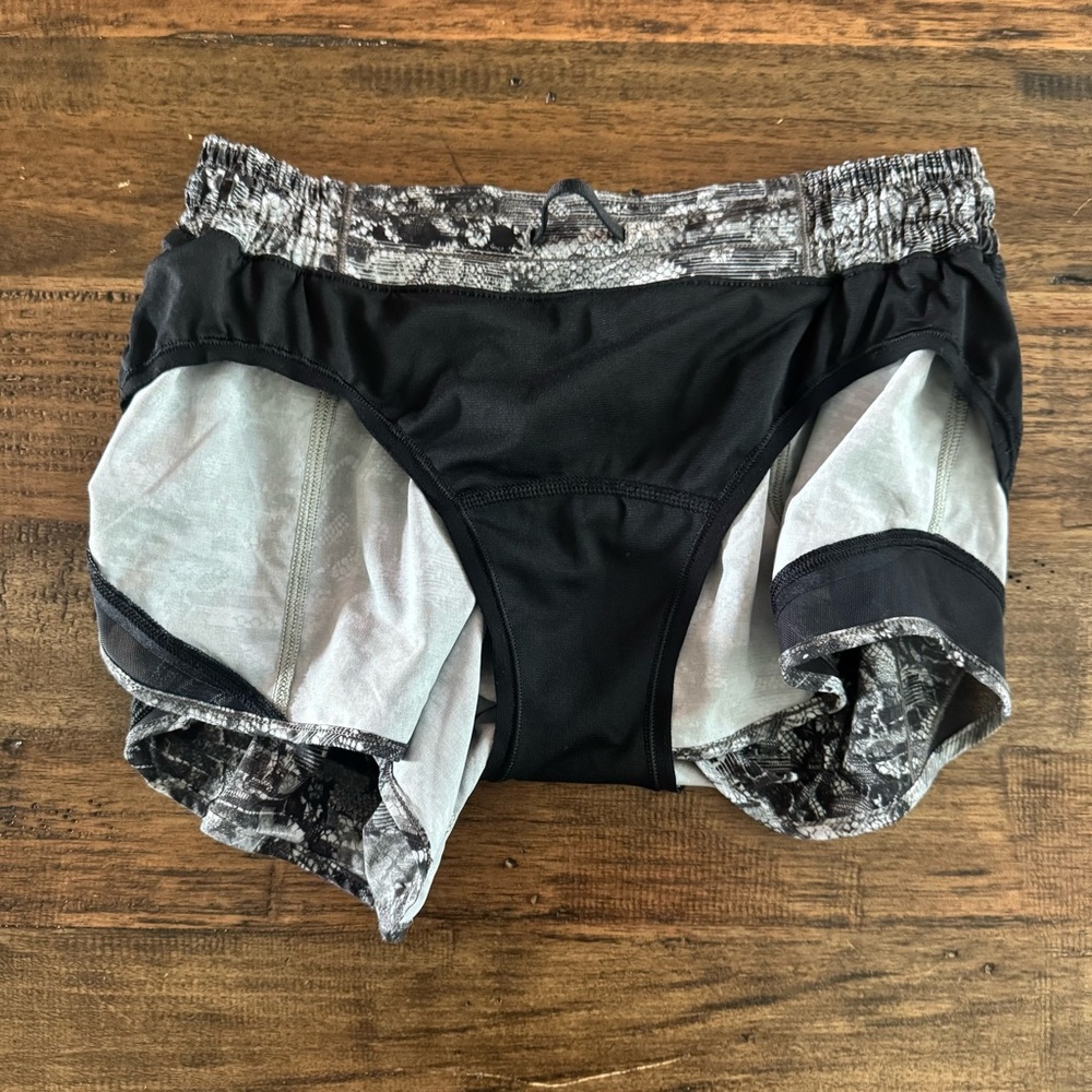 Lululemon Hotty Hot Short II Low Rise Black and Gray Athletic Shorts - Picture 8 of 11